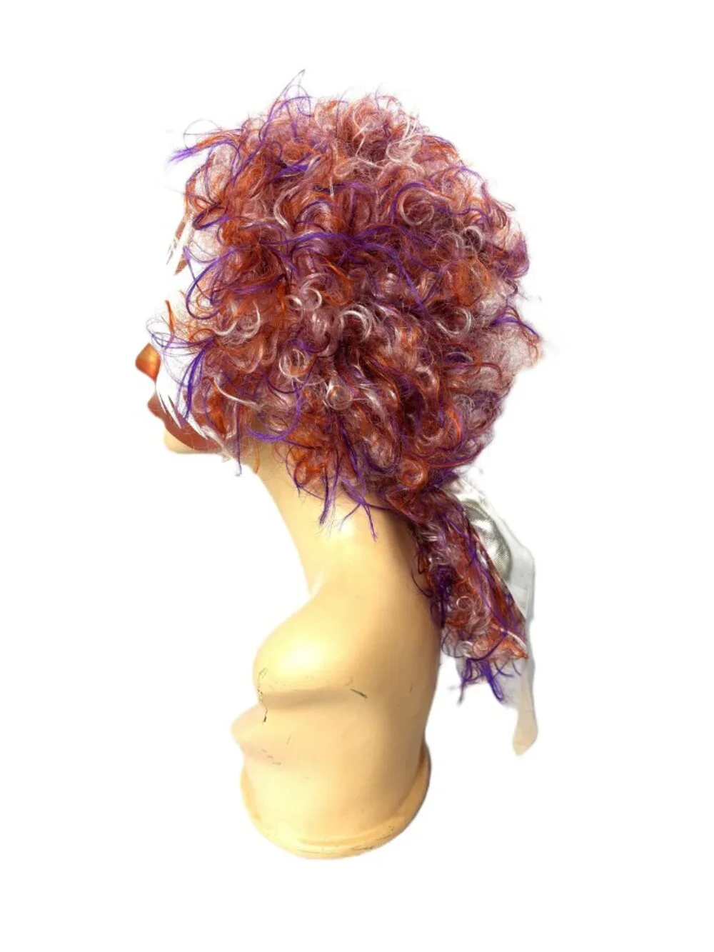 Rare VTG  90's Cesar Group Halloween Carnival Bronze White Mask W/wig NWT NOS